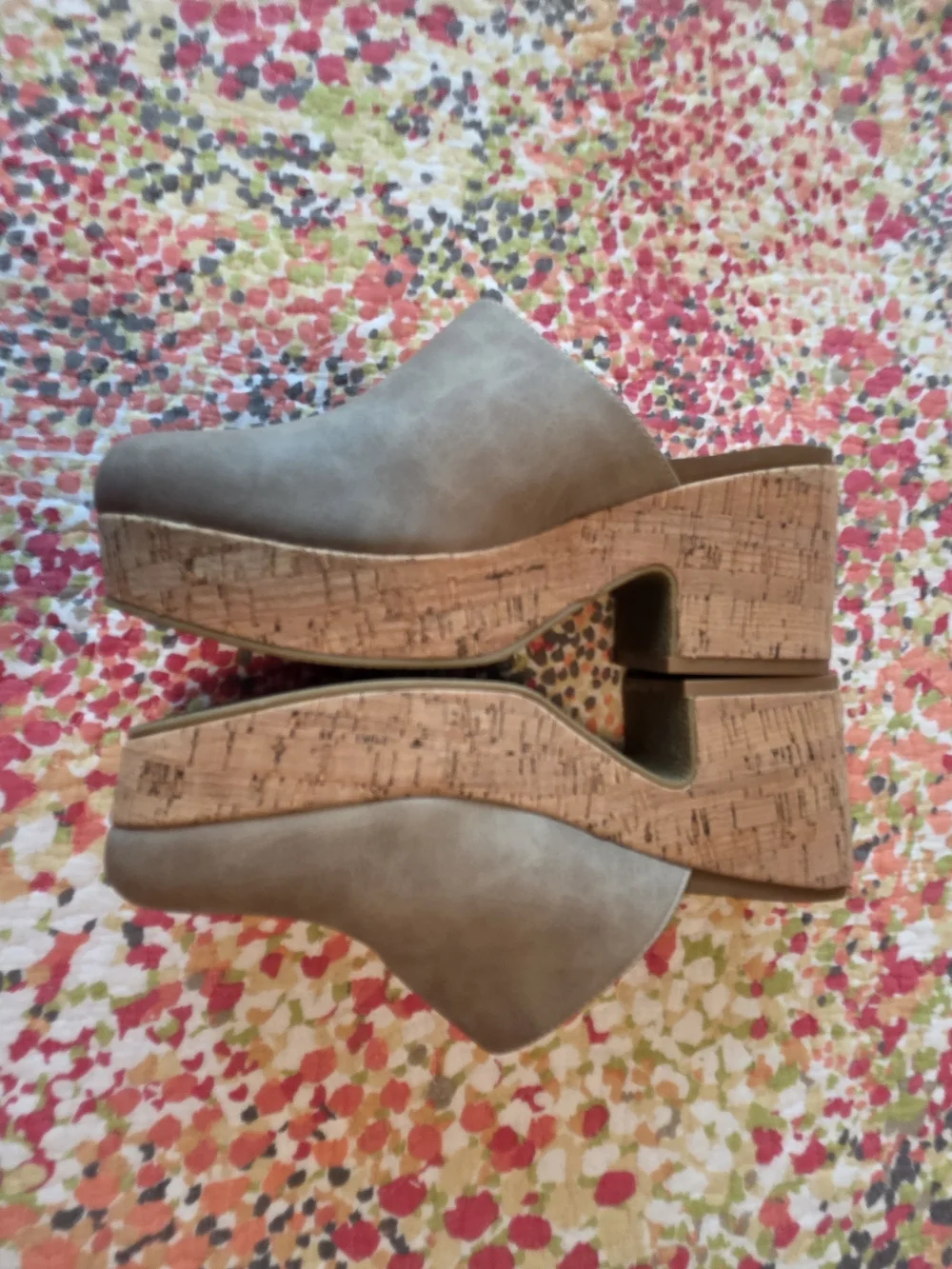Hey Girl Taupe Slip-On Platform Mules